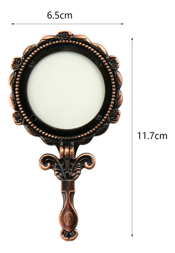 5 Espejo De Maquillaje De Diseño Vintage, Espejo Cobre Rojo