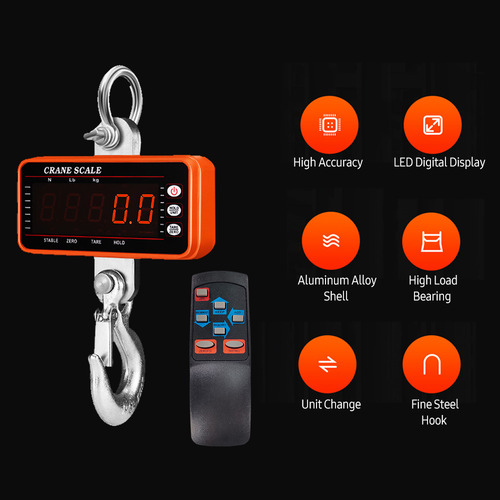 Báscula Digital Colgante De 1500 Kg Con Control Remoto, Led