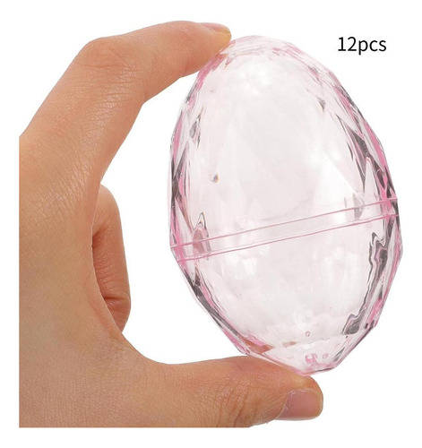 12 Cajas De Dulces Con Forma De Huevo Rosa Claro