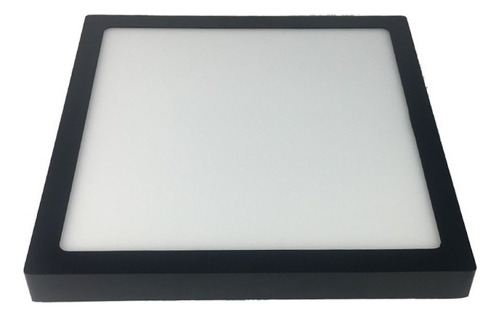 Plafon Panel Led 24w Aplicar Cuadrado Negro 220v