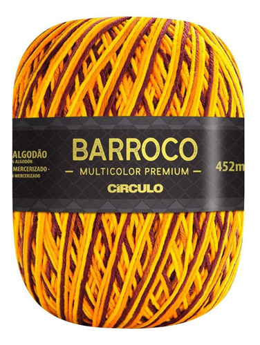 Barbante Barroco Premium Multicolor 6 Fios 400g Linha Crochê Cor Girassol
