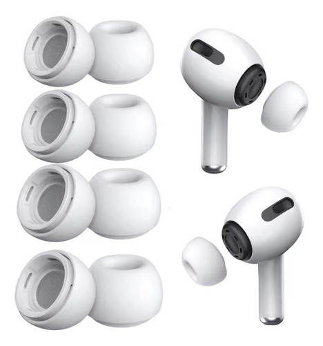 4 Pares Repuestos De Almuedillas Para Airpods Pro Y Pro2 Blanco