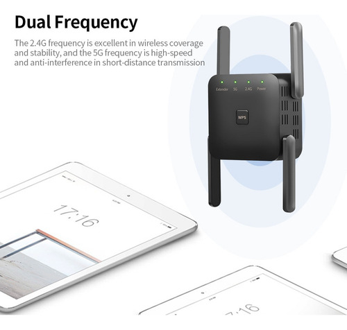 Repetidor Wifi Inalámbrico De Doble Frecuencia De 1200 Mbps