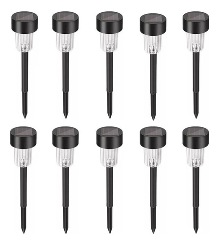 Pack 10 Faroles Tipo Estacas Solares Jardin Led De Colores