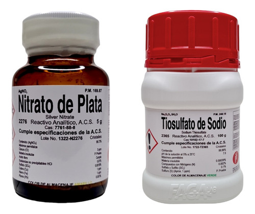 Nitrato De Plata Ra 5g + Tiosulfato De Sodio Penta. Ra 100g