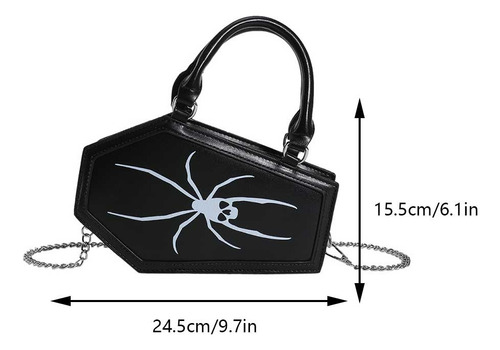 M Bolso Con Forma De Ataúd For Mujer, Bolso De Cuero Pu