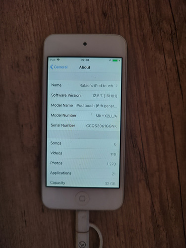 Ipod Touch (6a Geração) 32gb Para Colecionador Raro Prateado (Usado)