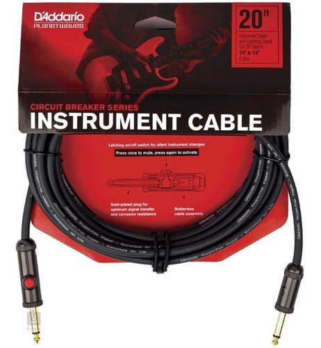 Cable P/ Instrumento Planet Waves Pw-ag-20 Plug-plug 6 Mts