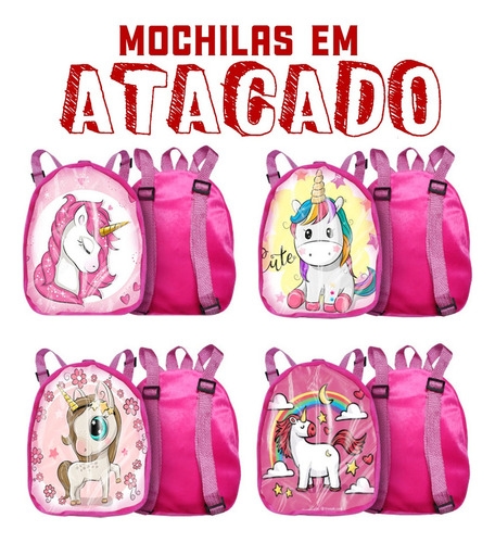 Mochila Infantil Atacado 24un Personagens Infantis Promoção 