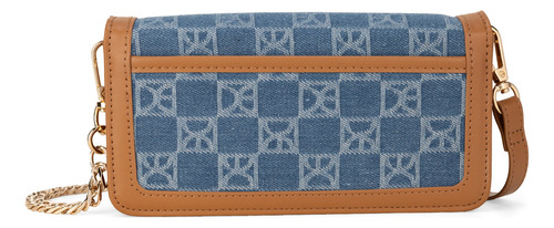 Cartera Porta Celular Cloe Dinil Grande Color Azul