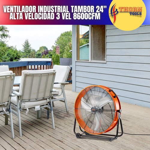 Ventilador Industrial Tambor 24 Alta Velocidad 3vel 8600cfm