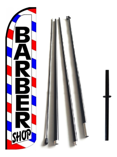 Barber Bandera Estructura Mastil Completa Publicitaria Shop