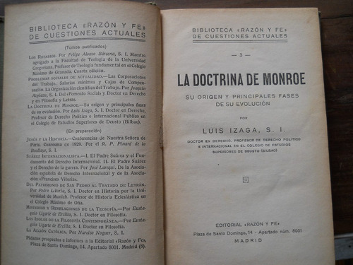 La Doctrina De Monroe. Origen Fases De Evolucion. Luis Izaga