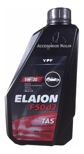 Aceite Ypf Elaion Sintetico F50 D2 5w30 1 Lt Dexos 2