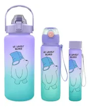 Comprar 3 Botellas De Agua Trio Osos Escandalosos 2000 +900 +300 Ml Color Oso Polar\u002Fmorado\u002Fverde 3 Botellas