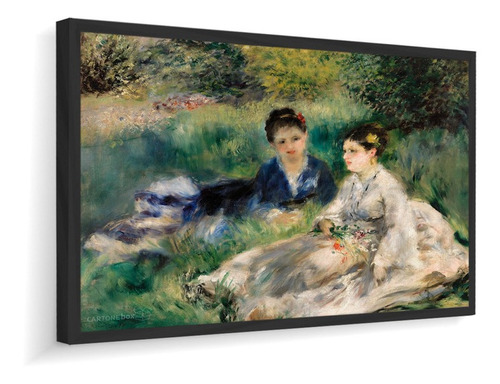 Quadro Com Moldura Renoir Mulheres Na Grama 92x90