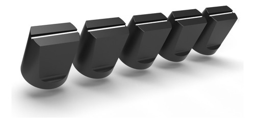 Kit 5 Knobs Deslizante Equalizador Motoradio Albatroz Preto