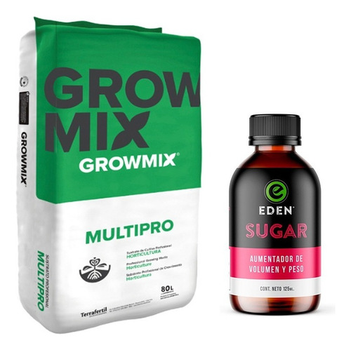 Sustrato Growmix Multipro 80lts Con Eden Sugar 125 Cc
