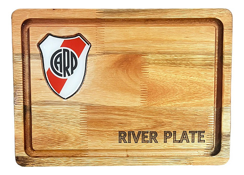 Tabla Asado Madera Eucalipto 35x25 River Plate Oficial