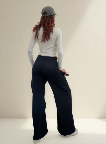 Pantalón Jogging Palazzo Wide Leg Algodón Frisado Premium