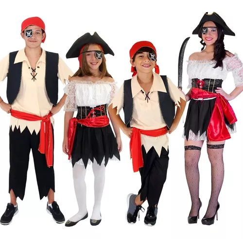 Fantasia Pirata Infantil Halloween Roupa Festa