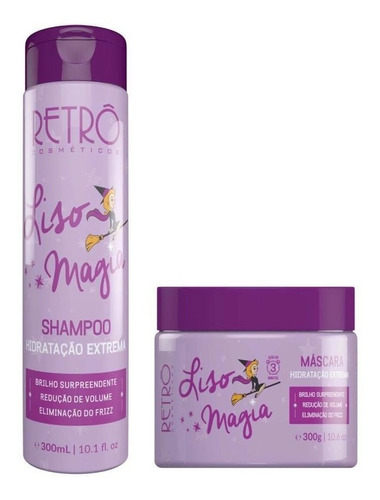 Retrô Liso Magia Hidratação Shampoo 250ml + Máscara 300g