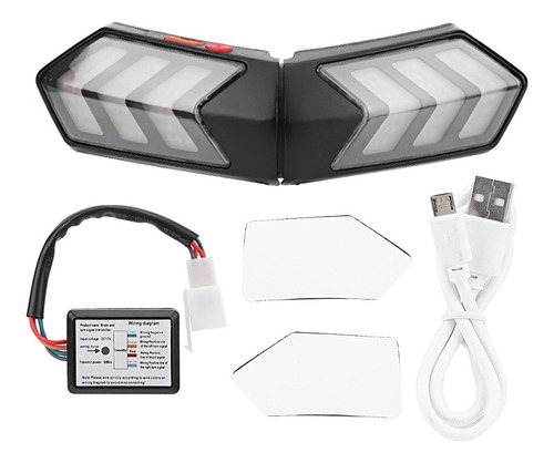 Casco De Motocicleta Inalámbrico Luz De Seguridad Led Moto T