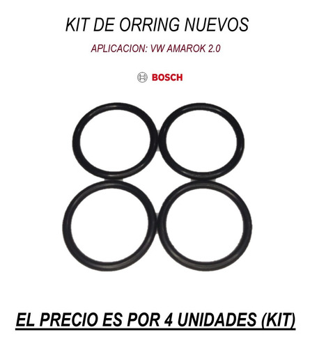 Kit De 4 O`rring Para Inyector Vw Amarok 2.0 Original