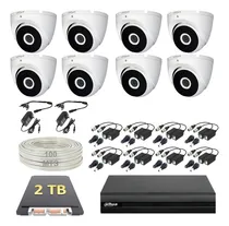 Comprar Kit Circuito Cerrado 8 Cámaras Domo Dahua 2 Mp 2 Tb Baluns