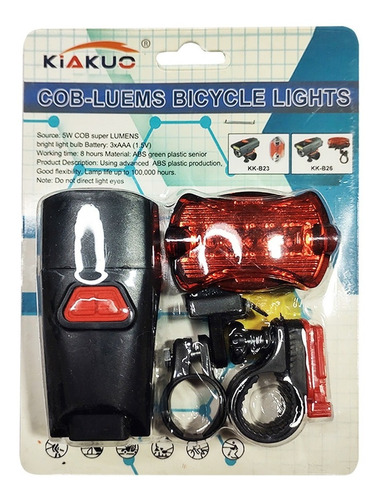 Pack Luz De Bicicleta Delantera Y Trasera 5w Super Lumenes