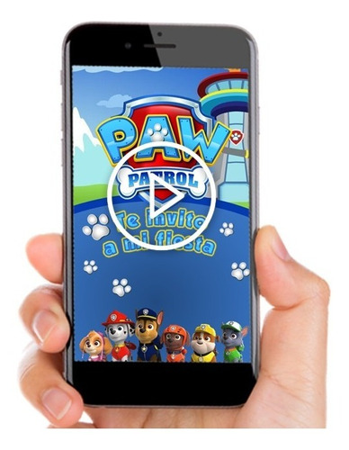 Invitación Digital Animada Paw Patrol Azul