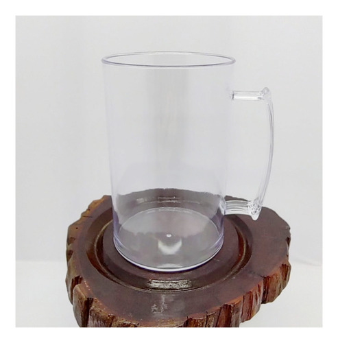 100 Caneca De Acrílico Chopp Transparente Cristal Lisa 500ml