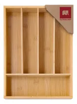 Comprar Organizador de Cubiertos de Bambú 5 Divisiones Ultrachef Bandeja de Madera para Cocina o Cajón con 5 Compartimentos Porta cubiertos Multiusos Separadores para Almacenar y Ordenar