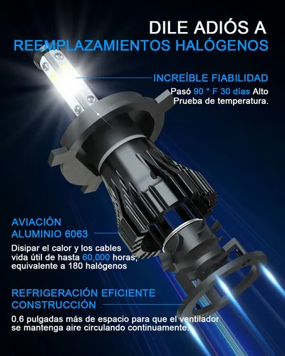 Kit De Faros Led 9003/h4, Haz Alto/bajo, 6000 K