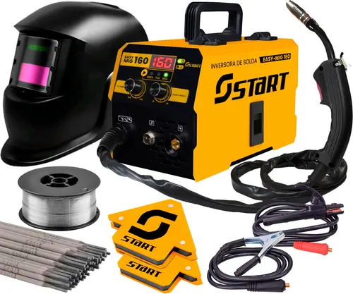 Máquina De Solda Inversora Mig 160a Sem Gás 3 Em 1 Tig Lift Eletr...