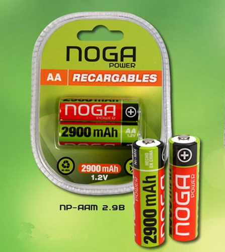 Imagen 2 de 3 de Pilas Doble Aa Recargables 2700 Mah - Noganet X 2 Unidades