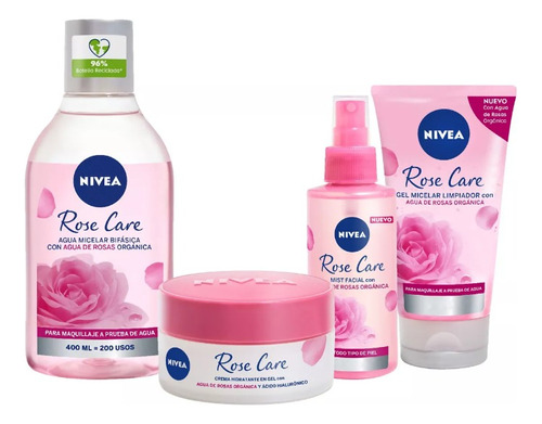 Combo Rutina Facial Nivea Rose Care Todo Tipo De Piel