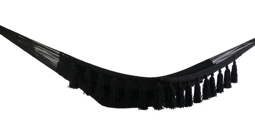 Imagen 2 de 7 de Hamaca Yucateca 100% Artesanal Macramé Color Negro Premium