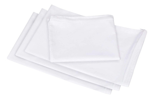 Protector De Almohada Impermeable Con Cremallera Set De 4 Pz Blanco Liso