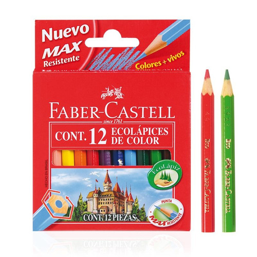 Faber-castell Lápices De Colores Cortos - 12 U - Mosca