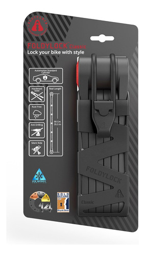 Cadena Seatylock Foldylock 75cm Para Bicicletas Y Motos Negro