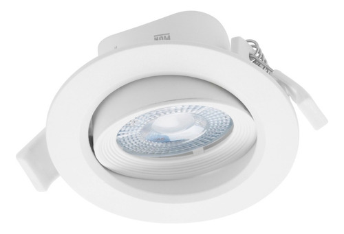 Empotrado En Plafón Led 5 Watts Spot Dirigible Illux Tl-2901.b65 Lámpara De Techo 350 Lm Multivoltaje 100 - 277 V~ Luz Blanca 6 500 K Redondo Blanco