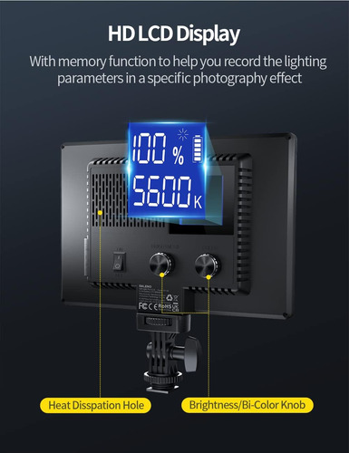 Raleno Led Video Light, Luz De Cámara Para Fotos Video R...