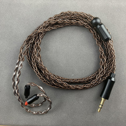 Cable De Audio Mmcx 8 Núcleos 07825mm Plateado Negro