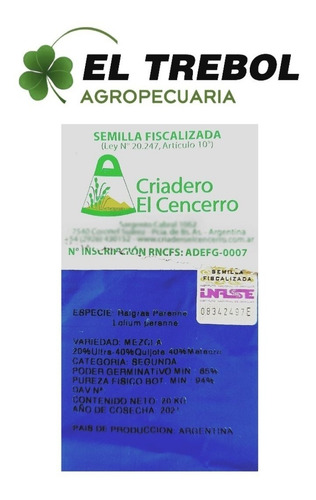Rye Grass Perenne Blend 3 Variedades Cesped Bl. X 1 Kg