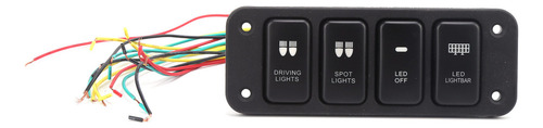 Botón De Control De Luz Azul Led Con Panel De 4 Bandas Para