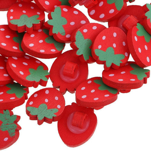 50 Piezas De Botones De Eje De Con Forma De Fresa Para Coser
