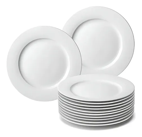Kit 12 Prato De Sobremesa Em Melamina 18cm Branco - Bestfer