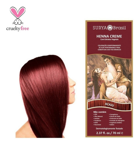 Kit Tintura Surya Brasil  Creme Henna creme tono mahogany para cabello