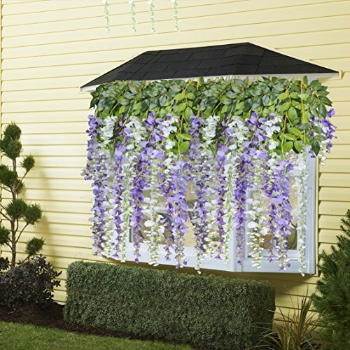 Plantas Artificiales Colgantes Perlas 8 Pzs Color Blanco Ofe
